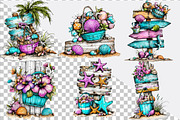 Whimsical Beach Wooden Signs Clipart, an Illustration by SVGArt (Thumbnail 2 of 9)