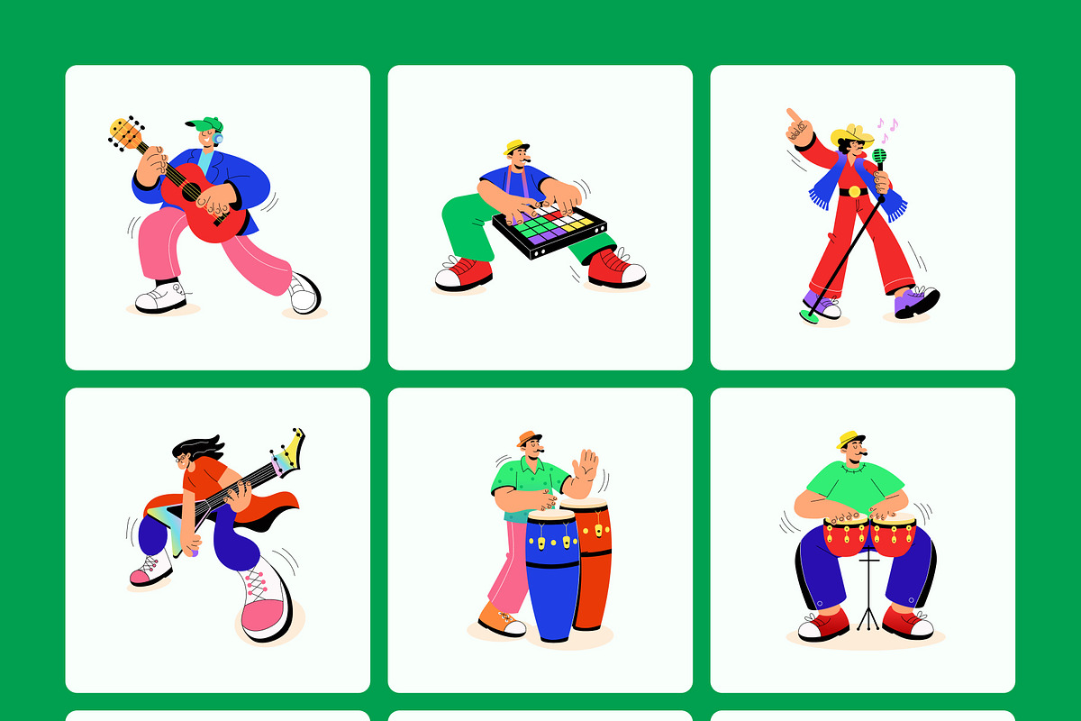 60 Flat Musician Illustrations, a Person Illustration by Creative Stall (Photo 11 of 11)