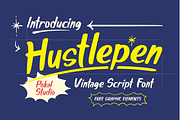 Hustlepen Vintage Script Font, a Script Font by Pokal Studio (Thumbnail 1 of 10)