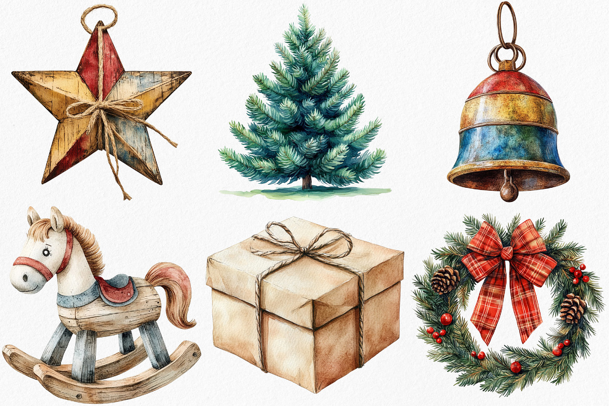 Cozy Rustic Christmas Clipart, an Illustration by Canvas Craft (Photo 2 of 7)