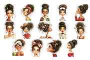Messy Bun Girls PNG Clipart, a Person Illustration by Nicolle's Colorful Art (Thumbnail 7 of 7)