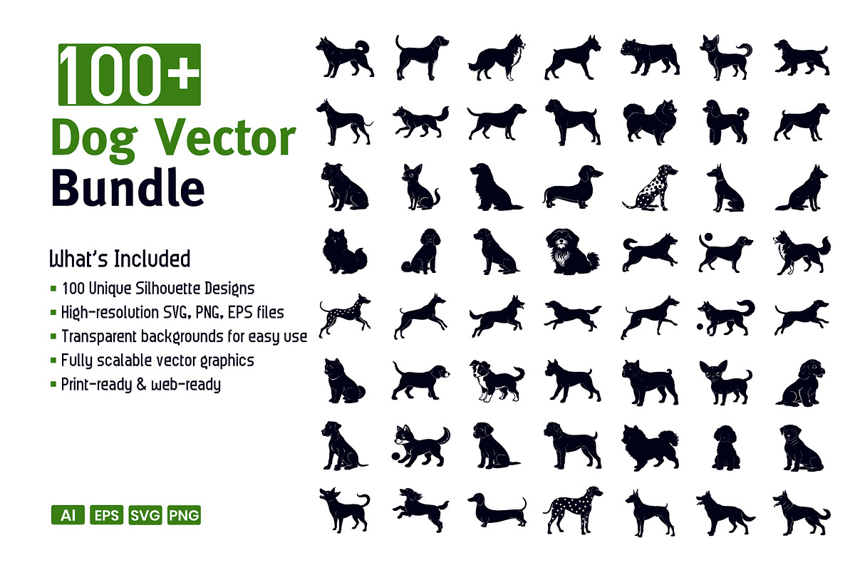 Dog Silhouette Bundle, an Illustration by Creative_View (Photo 1 of 4)