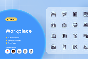 Workplace Icon Set, an Outline Icon by Nathaya Studio