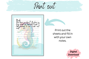 Ocean Creatures Stationery Printable, a Stationery Template by Pixels N Bows (Thumbnail 3 of 3)