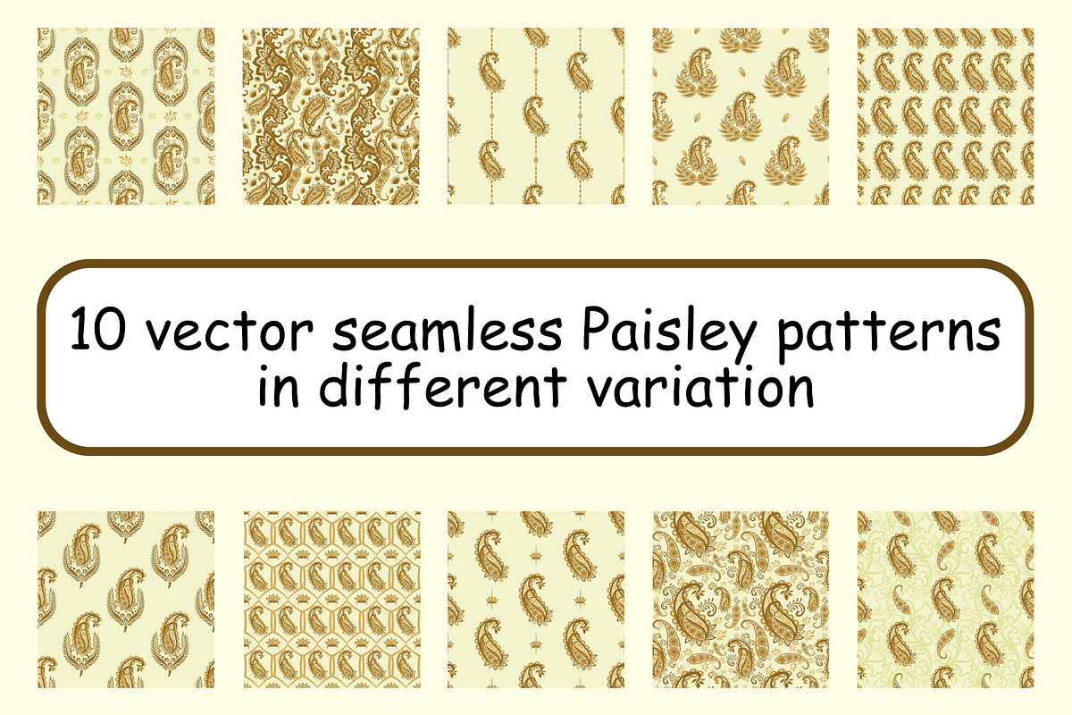 Yellow flourish Paisley patterns, a Pattern Graphic by ThaiByGaew (Photo 2 of 3)