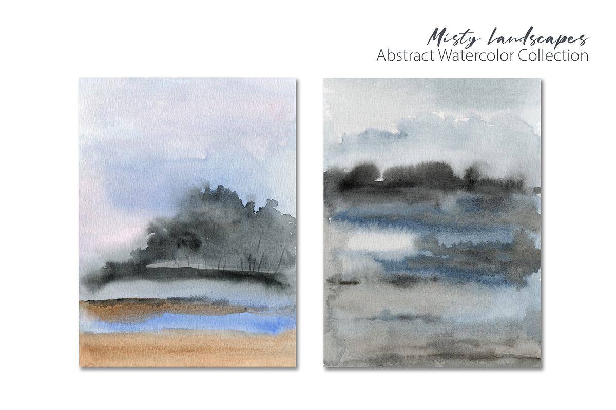 Misty Watercolor Landscapes, a Background Graphic by Marmoris.Arts (Photo 7 of 18)