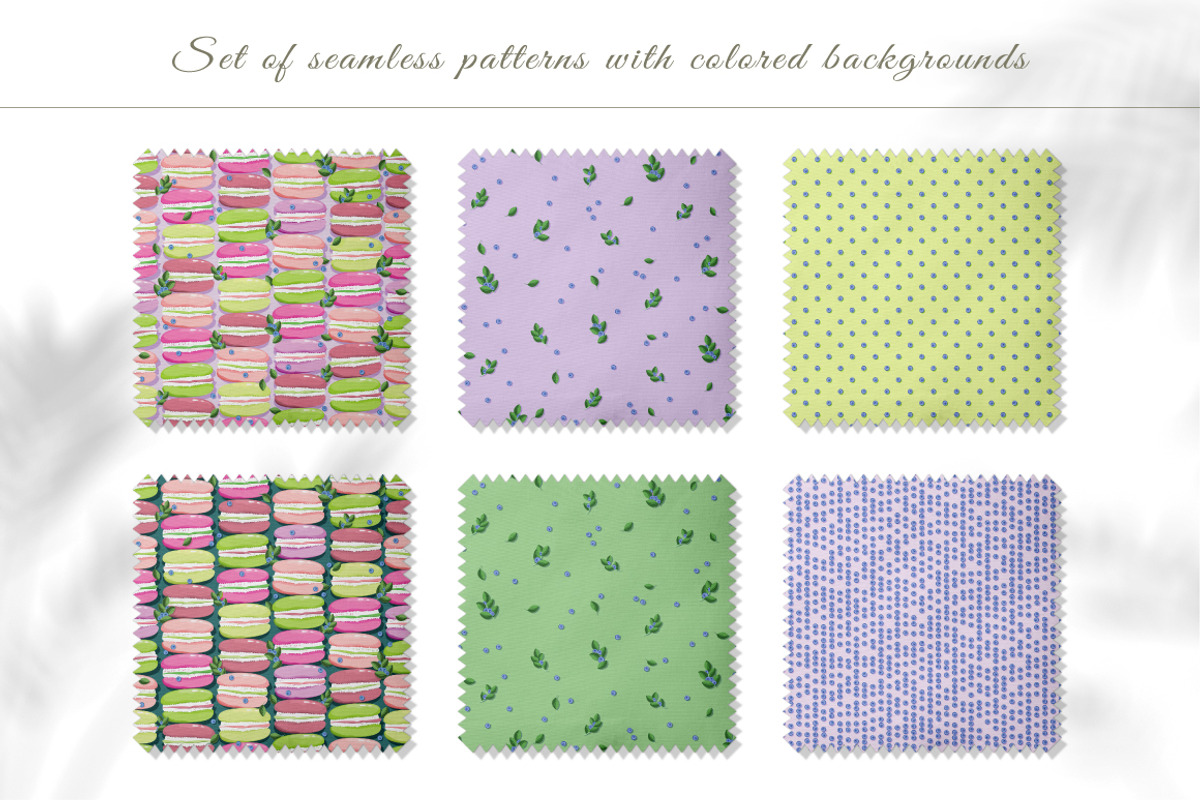 Macarons and blueberry 2, a Pattern Graphic by Yummy (Photo 3 of 10)