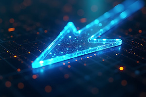 Neon arrow digital technology, a Business Photo by Artonix