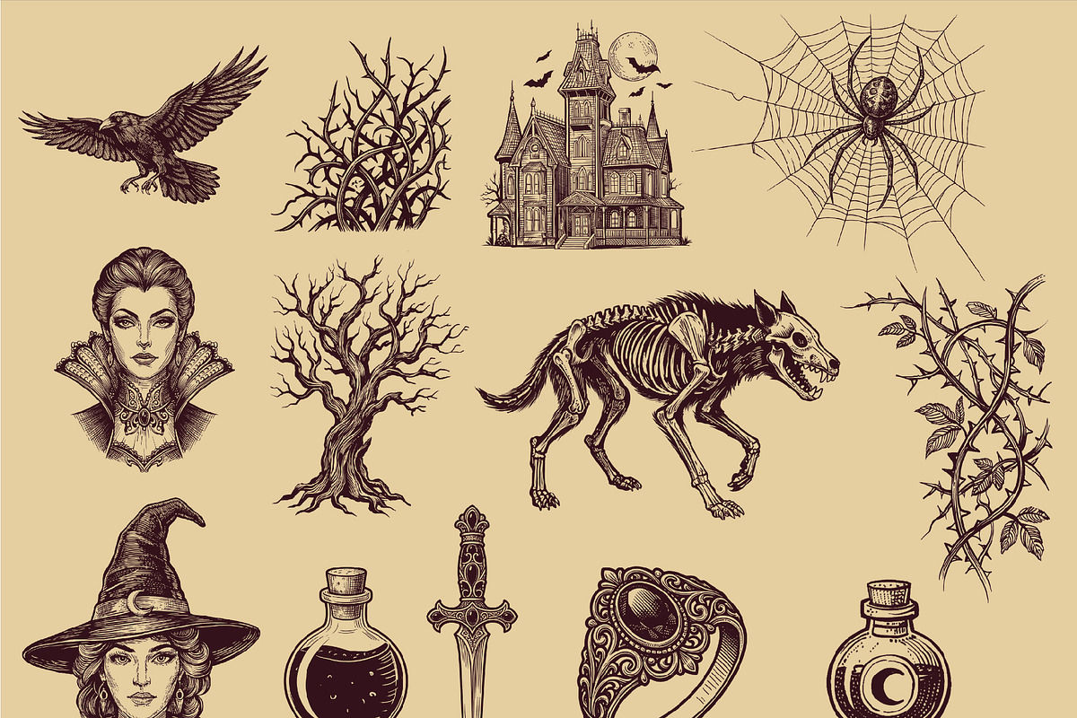 Halloween & Witchcraft Illustration, a Seasonal Illustration by OtpirusGraphic (Photo 4 of 10)