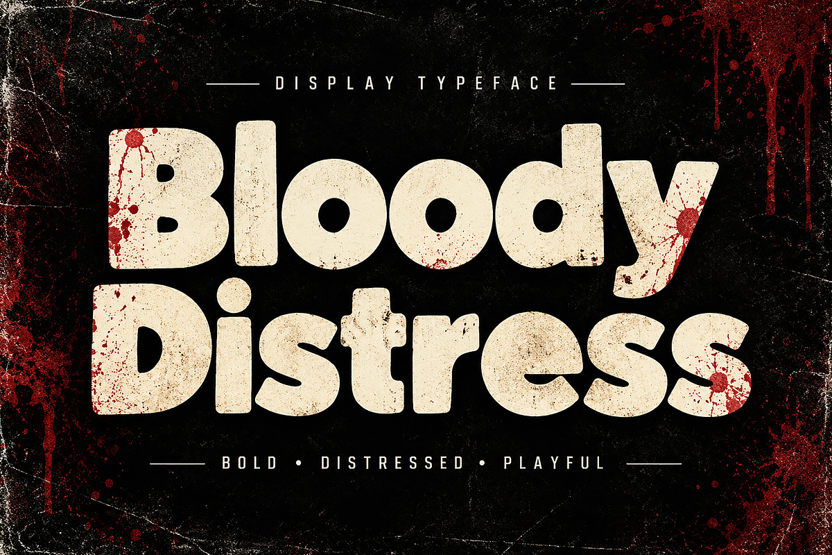 Bloody Distress Bold. Gritty., a Sans Serif Font by Wow Magic (Photo 1 of 4)