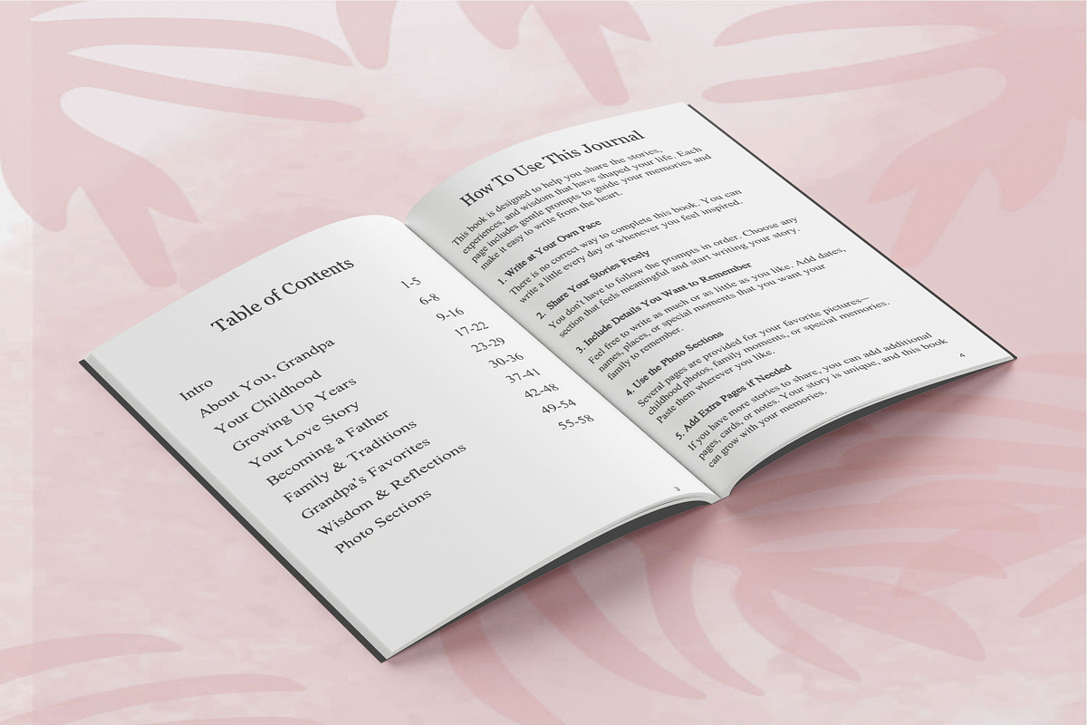 Grandpa I Want to Hear Your Story, a Print Template by Book2bees (Photo 3 of 4)