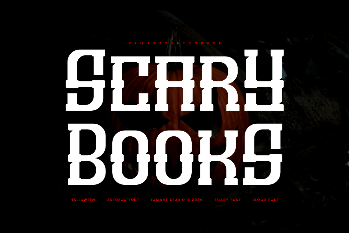 Scary Books - Horror Font, a Slab Serif Font by Iqsiart Studio (Photo 1 of 7)
