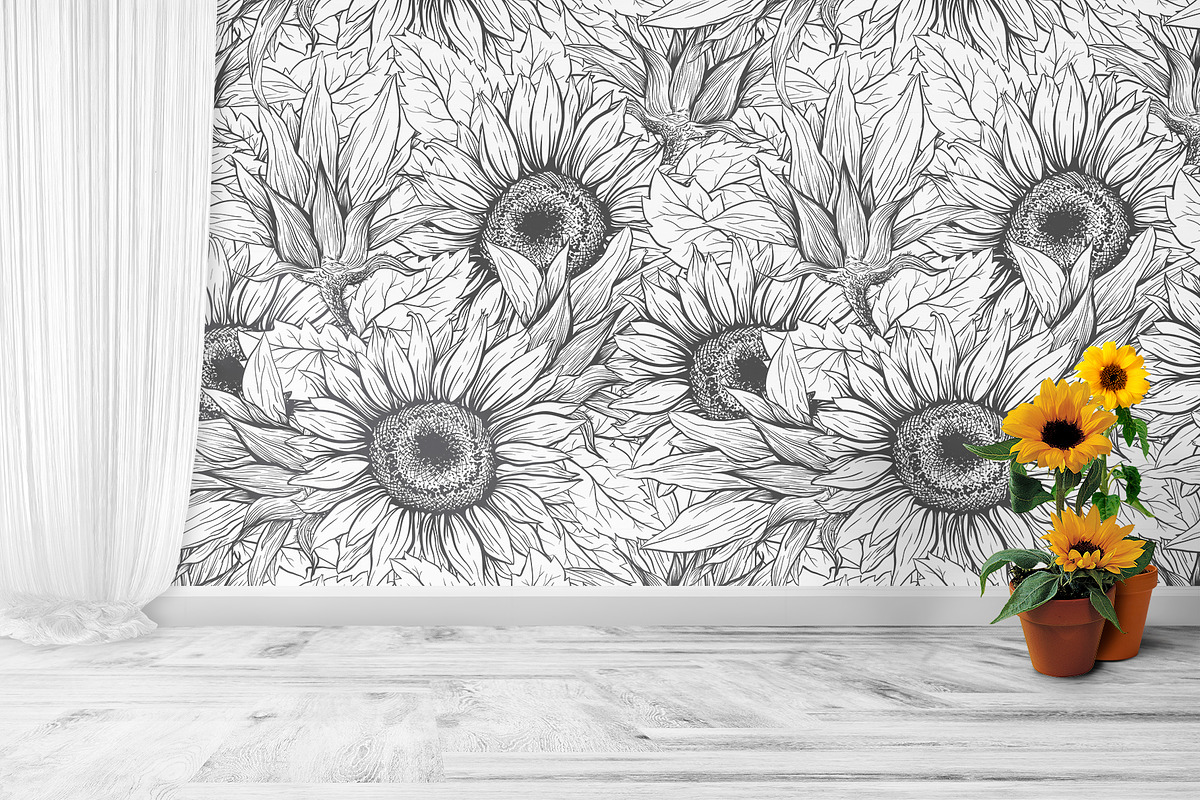 Sunflower Patterns Collection, a Pattern Graphic by ilonitta (Photo 10 of 16)