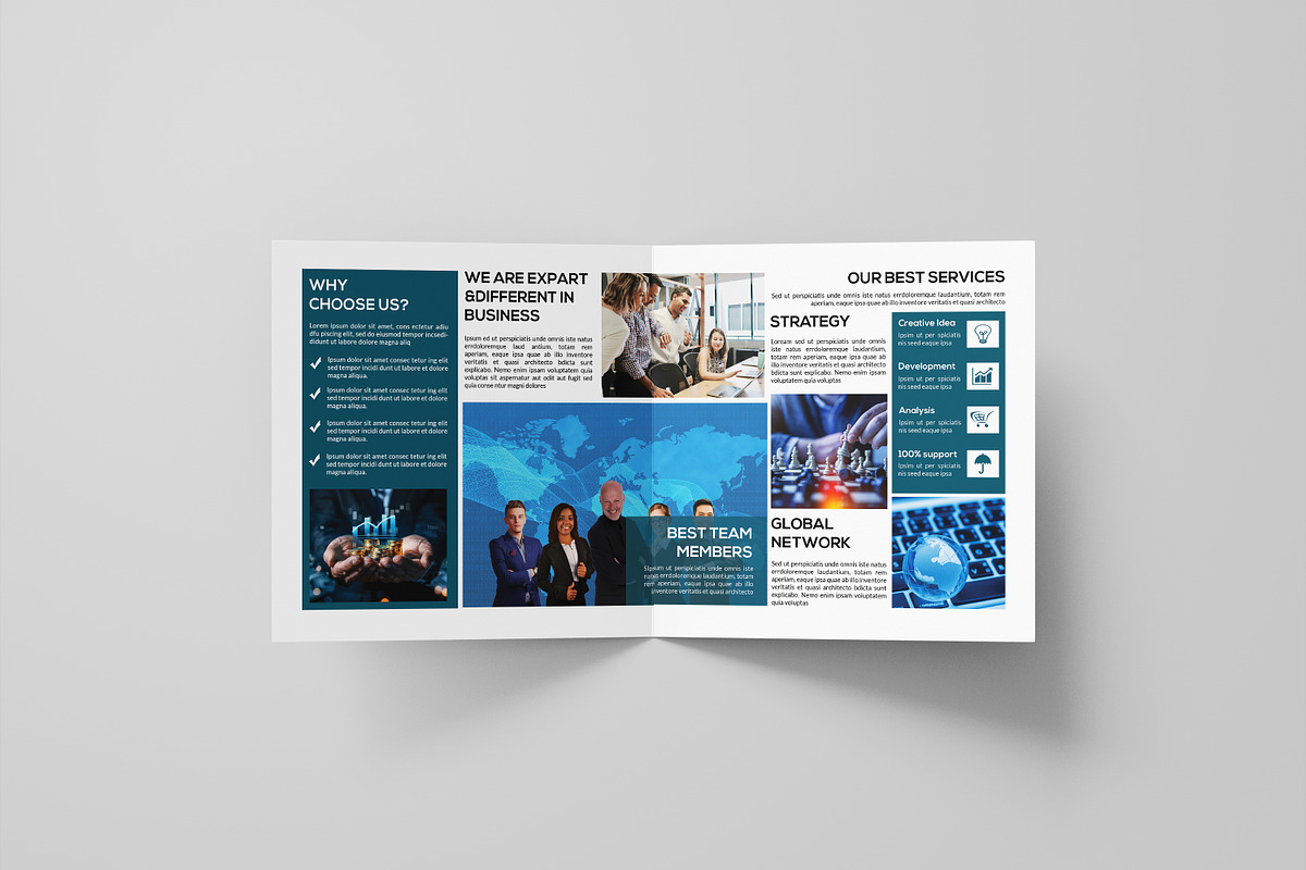 Square Bifold Business Brochure, a Brochure Template by retrographix (Photo 5 of 5)