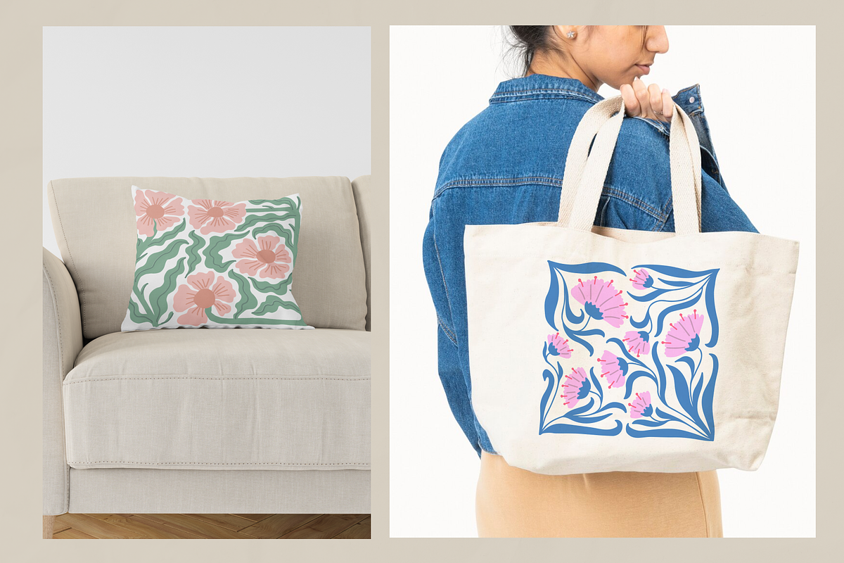 Naive Flowers: Patterns & Posters, a Pattern Graphic by PixelAesthetic (Photo 4 of 8)