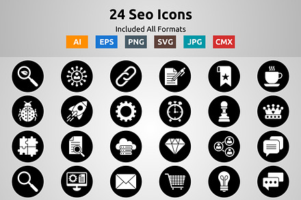 Line Circle Inverted SEO Icons