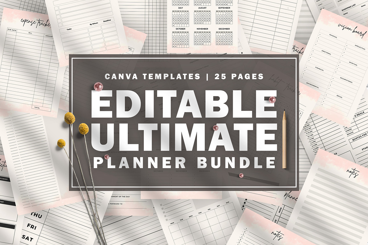 Planners Bundle Canva, a Stationery Template by Graphic Fabrica (Photo 1 of 6)
