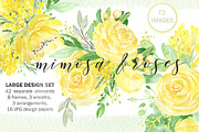 -50% Mimosa & roses flowers, an Illustration by LABFcreations (Thumbnail 3 of 8)