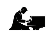 Piano Player Silhouette Vector Bundl, an Illustration by jahid234 (Thumbnail 15 of 20)