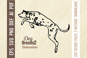 Dalmatian - Jumping Dog SVG Stencil