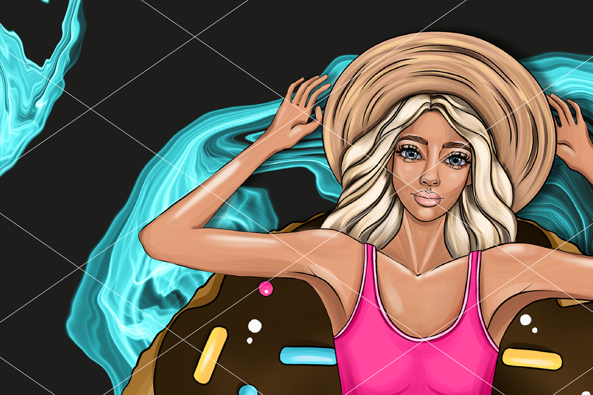 Young woman relaxing. Fashion Girl, a Graphic by Natalya_Mona_Art (Photo 3 of 11)
