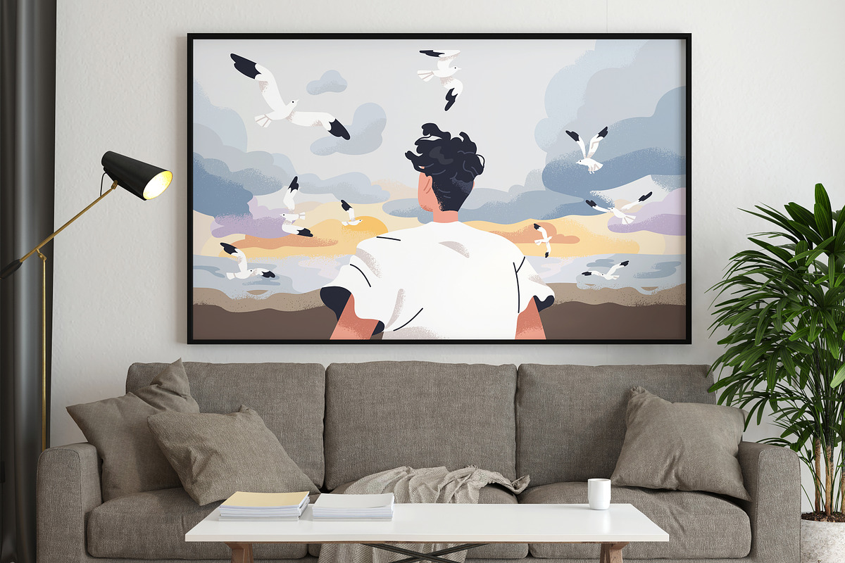 People looking at sky in nature set, a Person Illustration by Good Studio (Photo 8 of 13)
