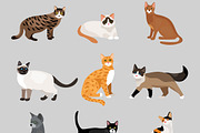 cute cartoon kitties or cats | Outline Icons ~ Creative Market