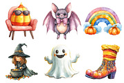 Watercolor Halloween Day Clipart, an Illustration by Daily.Designs (Thumbnail 5 of 5)
