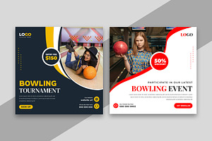 Bowling Tournament Social Media Post, a Social Media Template by Designgrove