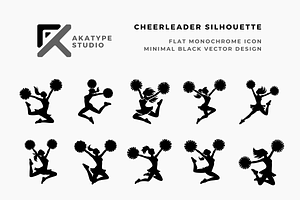 Cheerleader Silhouette Icon, an Icon by Akatype Studio