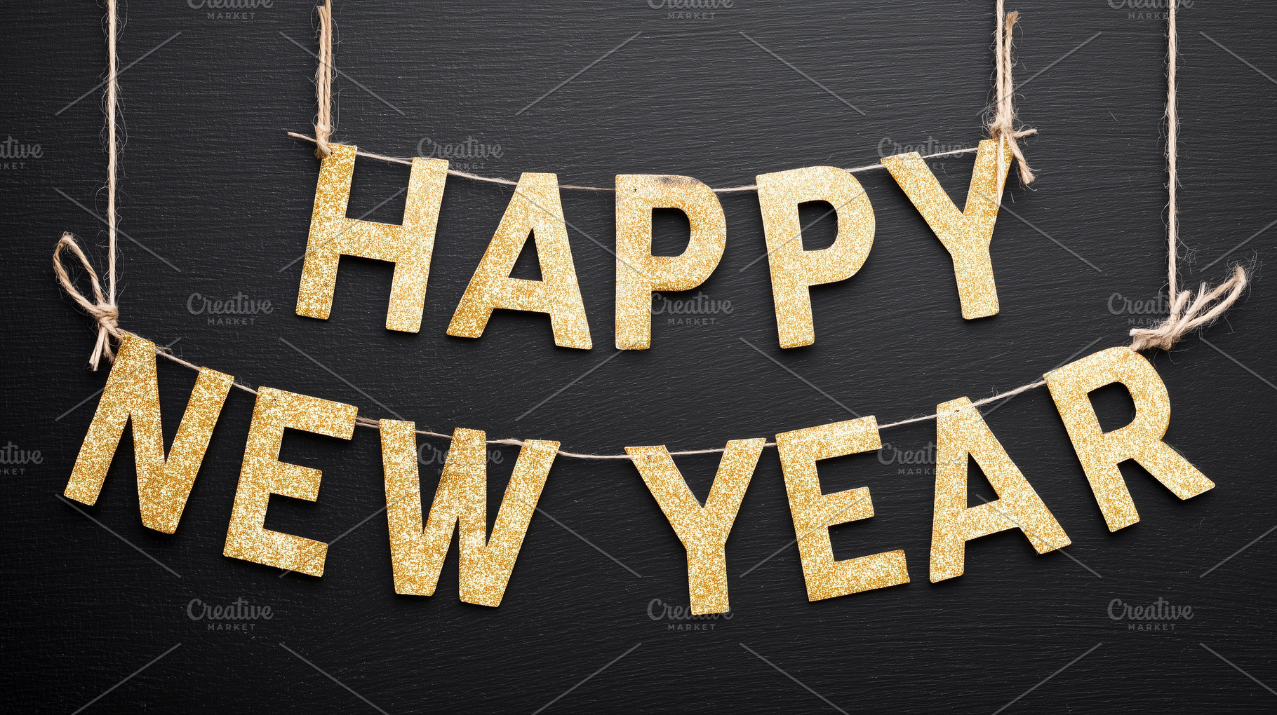 Golden glittery HAPPY NEW YEAR, a Holiday Photo by MistyDay