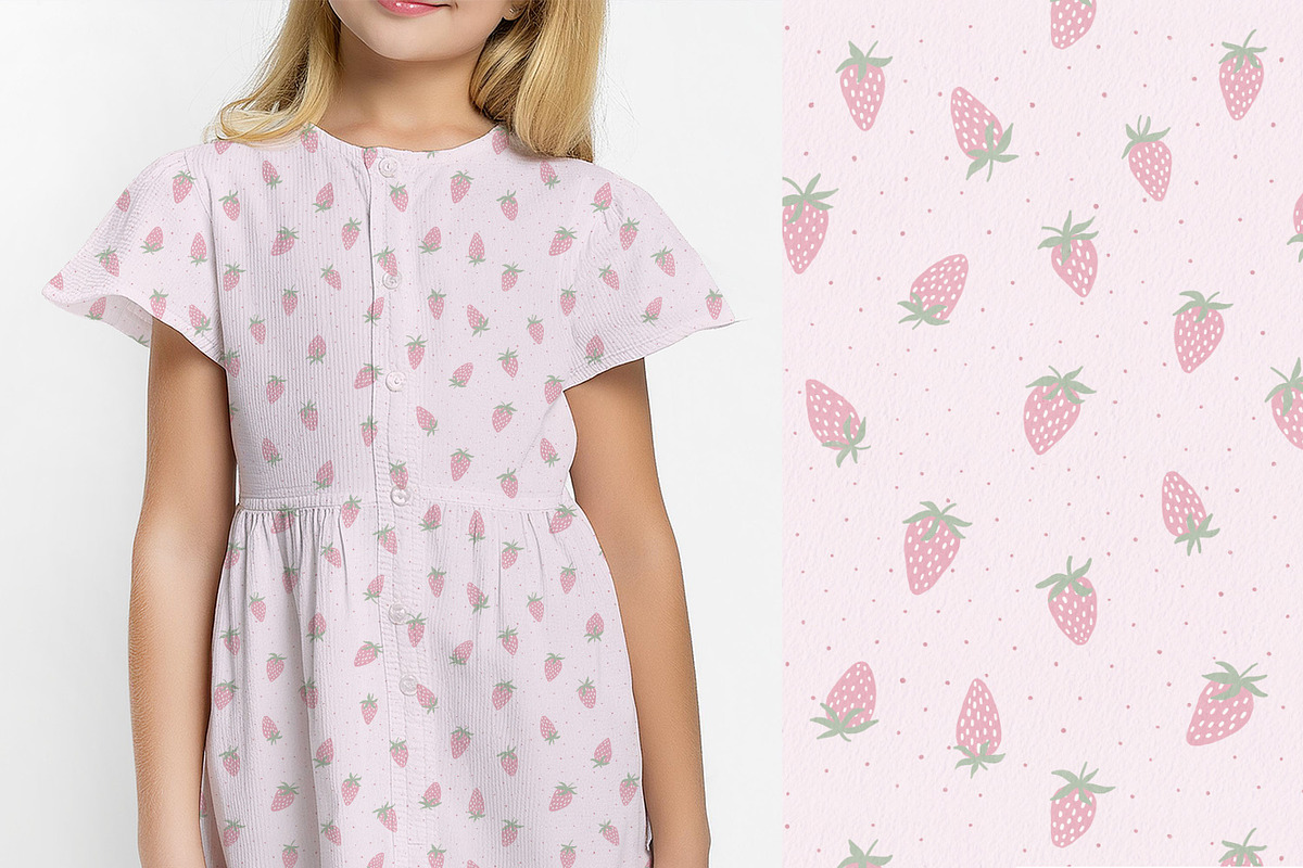 Pink strawberry pattern baby girl, an Object Illustration by DigitalArsiart (Photo 1 of 4)