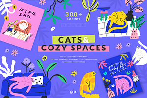 Cats & Spaces | 100% hand drawn, an Animal Illustration by Olia