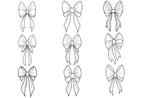 Ribbon Bows Set 2 Procreate Brush