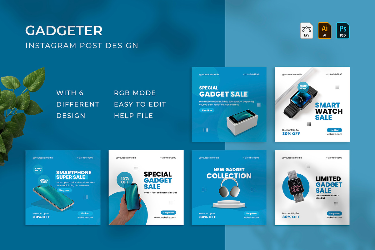 Gadgeter - Instagram Post, a Print Template by VUNIRA