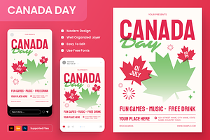 Canada Day Flyer Set, a Flyer Template by Annora Studio