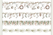 Boho‑Nordic Christmas Watercolor Set, a Seasonal Illustration by LenArt (Thumbnail 13 of 17)