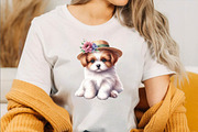 Dog Watercolor сlipart. Cute Puppies, an Illustration by SVGArt (Thumbnail 2 of 7)