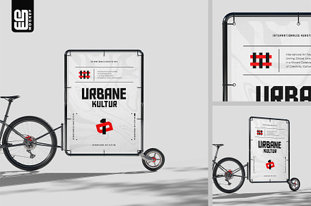 Advertising Bicycle Trailer Mockup
