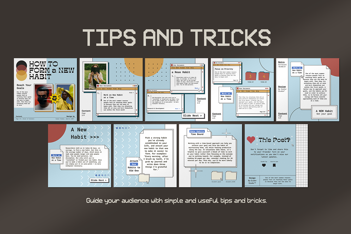 Instagram Carousel Retro CANVA, a Social Media Template by Analogi Studio (Photo 7 of 25)