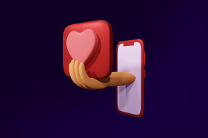 Social Media Icon 3d Illustration