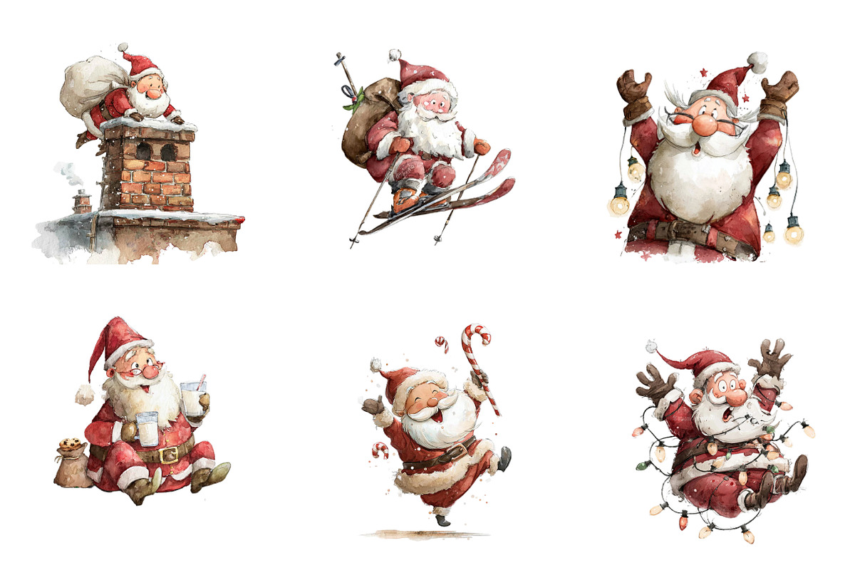 Funny Cute Santa PNG Clipart, an Illustration by CreationArt (Photo 4 of 5)