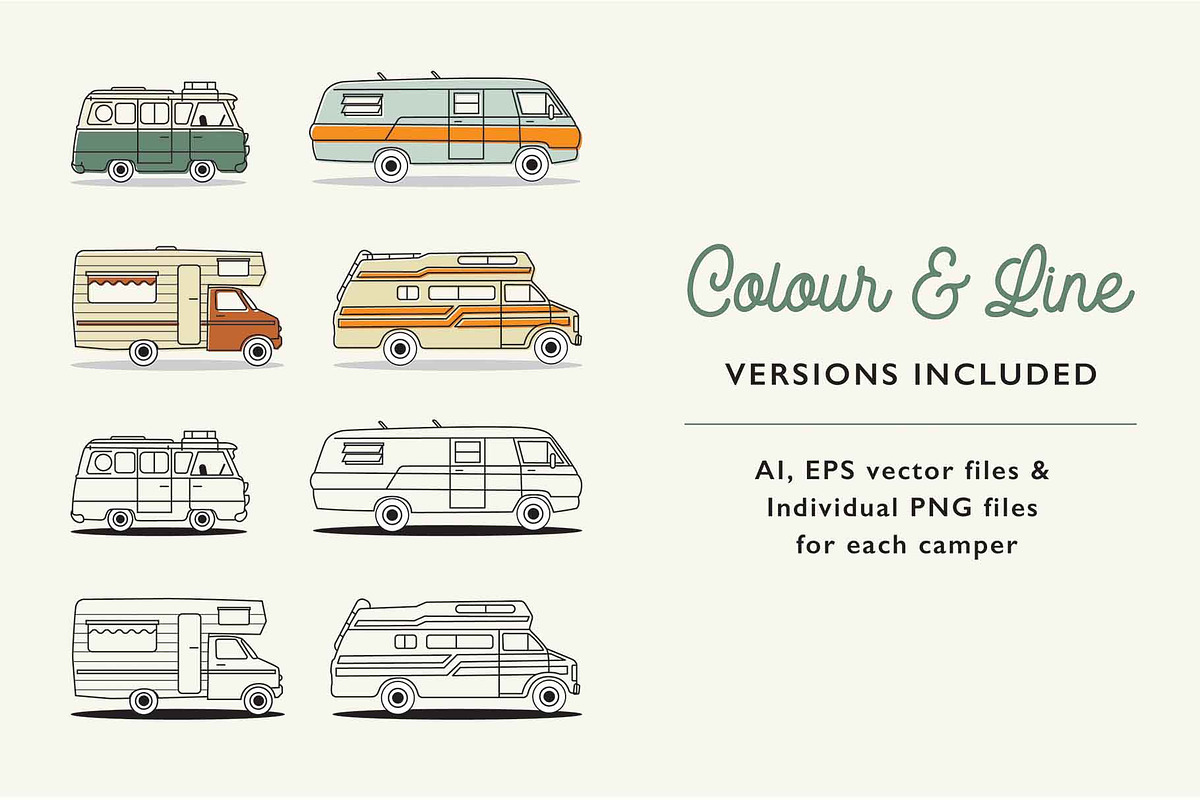 Retro Camper Vans, an Illustration by the cabin supply co (Photo 2 of 4)