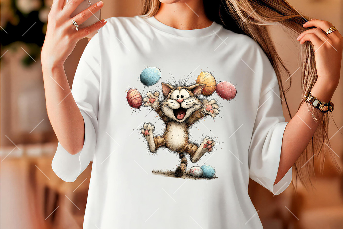 Whimsical Easter Cat Clipart, an Illustration by OK Design (Photo 3 of 6)