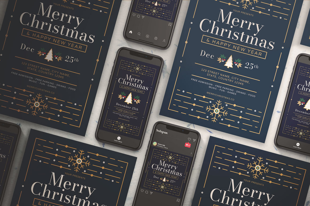 Merry Christmas Flyer Set, a Flyer Template by KMZVR.Lab (Photo 5 of 6)