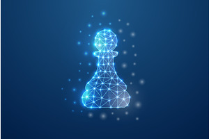 Futuristic polygonal digital chess, a Technology Illustration by GraphiShop