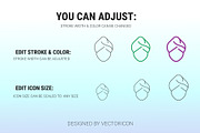 Spa minimalist outline icon set, an Outline Icon by Icons (Thumbnail 3 of 3)