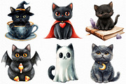 Watercolor Cute Halloween Cat, an Illustration by Craft Nest (Thumbnail 5 of 6)