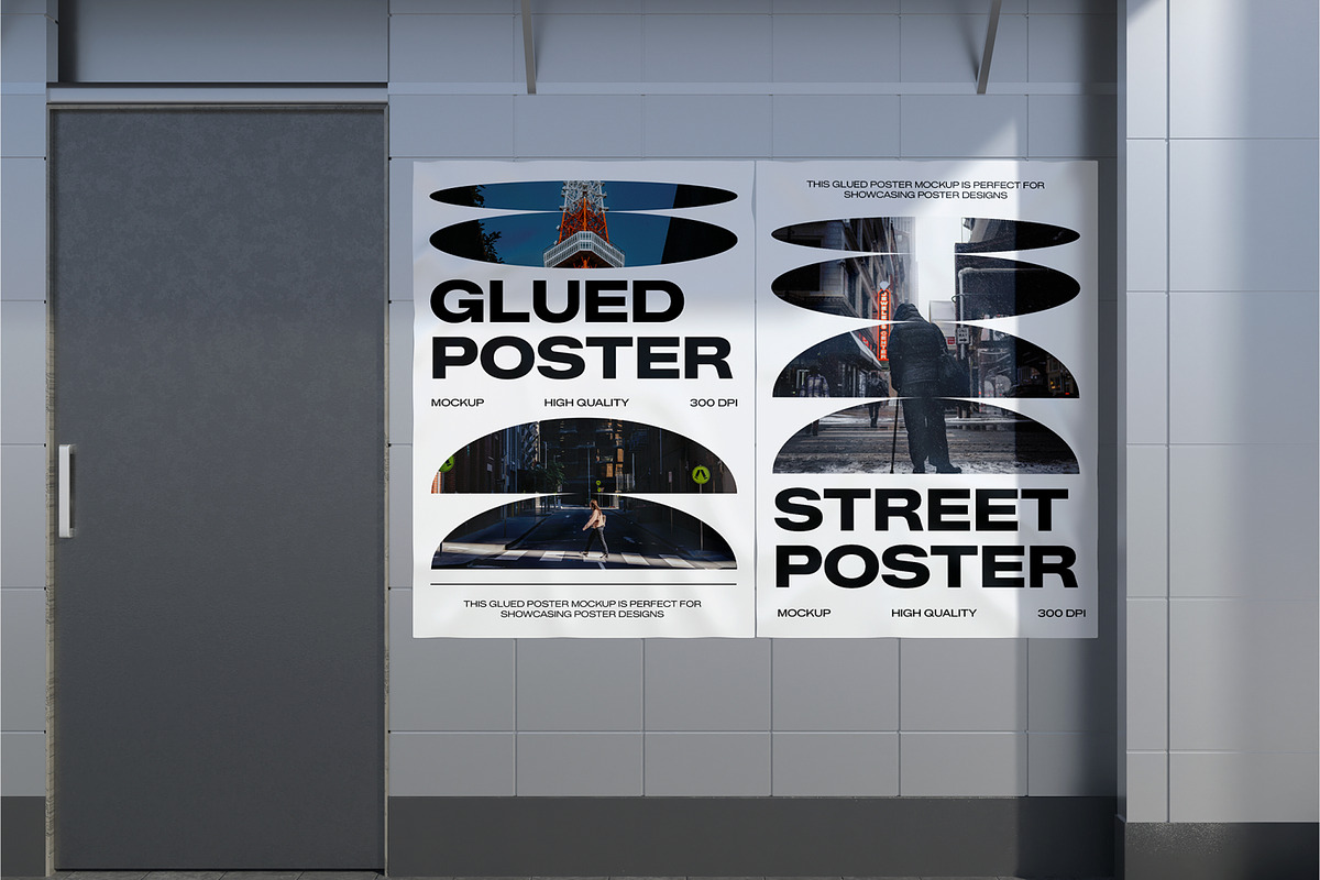 Glued Poster Mockup, an Advertising Mockup by Unerispace (Photo 5 of 5)