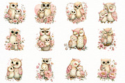 Whimsical Mother's Day owl Clipart, an Illustration by Designworld (Thumbnail 4 of 7)